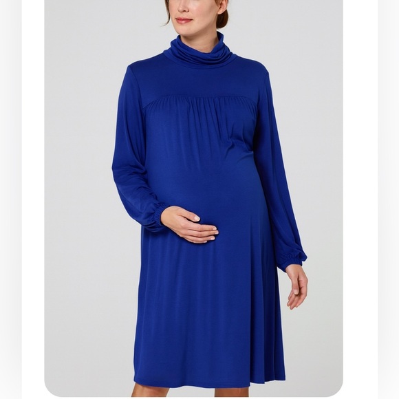 The nines by Hatch Navy blue long sleeve turtleneck dress SZ XL Maternity wear - Picture 1 of 10